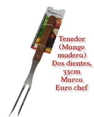 Euro Chef- Tenedor dos dientes (mango madera.)